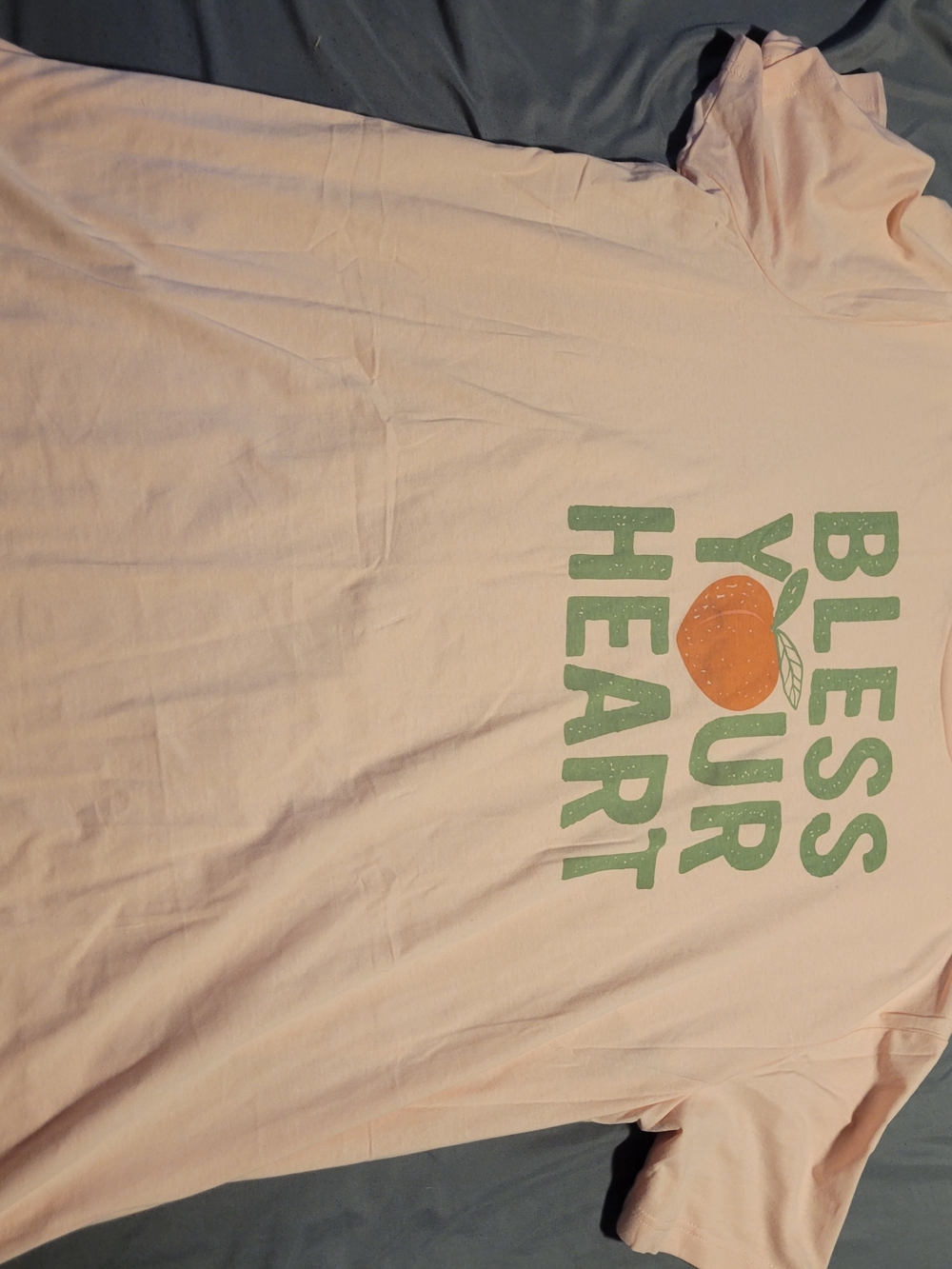 Bless Your Heart Peach Graphic Short Sleeve Tee - Women's Light Peach
